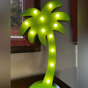 Festive lit Palm tree